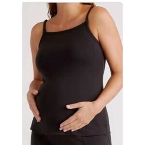 Quince Tencel Jersey Maternity Nusing Tank Black Sz M  NWOT#35